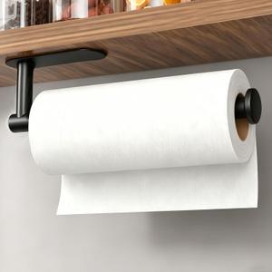 DEKAVA Paper Towel Holder Under Cabinet Wall Mount for Kitchen Paper Towel
Black towel rack, Self-Adhesive, Stainless Steel 13 inch, Kitchen essentials, Bathroom, Countertop