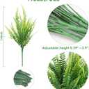 ZEOSTARO 12 Bundles Artificial Plants, Fake Boston Fern Greenery Outdoor UV Resistant No Fade Faux Plastic Plants Garden Porch Window Box Decorating