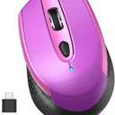 RaceGT USB C Wireless Mouse - 2.4G Cordless with 6 Buttons and 3 Adjustable DPI for MacBook Pro/Air, Laptop, Desktop, PC (Color: typec-purple)