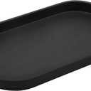 Black Small Tray (10 inch), Oval Tray for Kitchen Counter, Bathtub Bathroom Vanity Items, Countertop Organizer, Coffee Accessory, Bar, Serving Seasoning, Salt and Pepper, Soap, Perfume. (10.2" x 5.5" x 1.1")