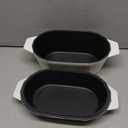 Enameled Cast Iron Dutch Oven for Bread Baking  3QT Oval Round Heavy Duty Bread Pan with Lid, Non-Stick Ceramic Coating,Loaf Cast Iron Bread Oven for Sourdough, Baking, Roasting, Braising, Stovetop & Oven Safe (White)