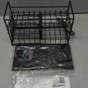 Cisily 2-Tier Kitchen Sink Caddy Organzier Rack with Flexible Dish Brush Holder, Sponge Holder for Kitchen Sink Countertop Organization Storage, Home Decor Accessories Essentials Stainless Steel (Medium, Black)