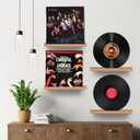 Vinyl Record Wall Mount, 6 Pack - Vinyl Record Shelves Album Display Holder for LP, CD, Book Art Storage - Vintage Home Decor (Wood Color)