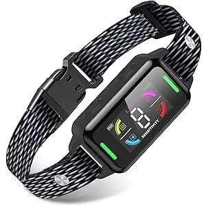 Dog Bark Collar Automatic Shock Collar Rechargeable Anti-Bark Training Collar Multifunctional Waterproof Dogs Stop Barker with 6 Safe Training Modes for Dog Weighing Over 8 Pounds (Black)