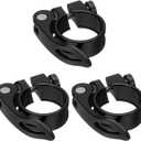 HARFINGTON 3pcs Bike Seat Post Clamp 31.8mm Bicycle Clamp Aluminum Alloy Bike Quick Release Seat Post Collar for Diameter 27.2 to 28.6mm Bicycle Mountain Bike Road Bike Seat Post Tube, Black