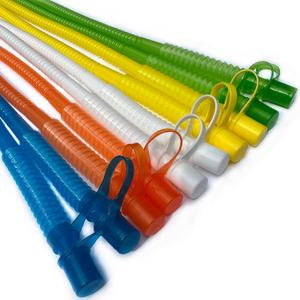Reusable Plastic Straws 13 Inch - Bendy Drinking Straw With Covers Cap Assorted Colors - Corrugated Flexible Bendable - 10 Pack