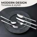 MIAMIO  Cutlery Set Stainless Steel for 6 People / 36-Piece Flatware Set  Includes Knives, Forks, Spoons  Dishwasher Safe (Silver)