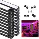 Muzata 20Pack 3.3FT Black LED Strip Channel with Milky Diffuser U1SW BW