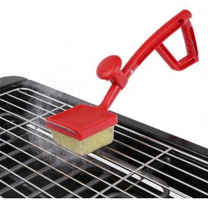GASPRO Grill Brush Bristle Free for Outdoor Grill, BBQ Grill Cleaning Brush with Replaceable Scrub Sponge Head & Scraper, Ergonomic Handle, Safe for Stainless Steel, Cast Iron & Porcelain Grate