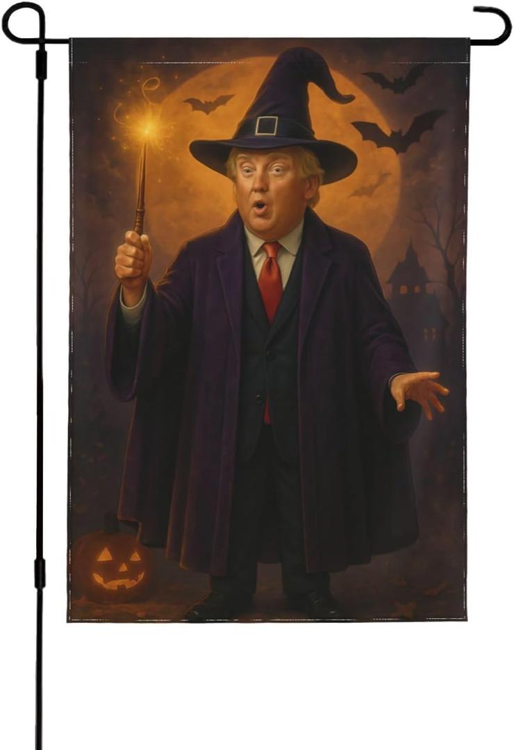 Funny Happy Halloween Flags 12x18 In Double Sided Pumpkin Bat Outdoors Garden Flag for Yard Lawn Decoration