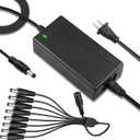 12V 5A Security Camera Power Adapter Quick Charger 100V-240V AC to DC 8-Way Power Splitter Cable LED Power Transformers-Fits Analog/AHD DVR/Camera/Lorex, RGB LED Strip Lights