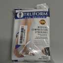 Truform 20-30 mmHg Compression Stockings for Men and Women, Thigh High Length, Dot-Top, Open Toe, Beige, Small (Small (1 Pair))