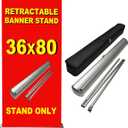 Retractable banner stand 36"x80" with Padded Carry Bag Portable Roll Up Banner Metal Display Stands for Trade Shows Events Personal Celebrations (36"x80")