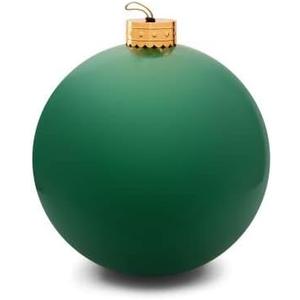 Elf Logic 24” Yardament - Large Inflatable Oversized Christmas Ornament - Outdoor Christmas Decoration - Use as Festive Christmas Yard Decoration (Green)