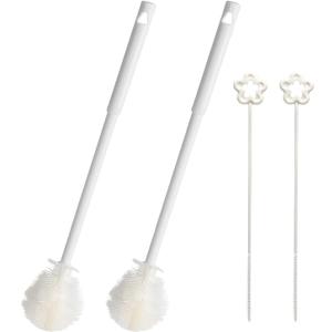 2 Pieces Flexible Silicone Bottle Brush with Long Handle, Long Handle Water Bottle Brush Cleaner, for Narrow Neck Bottles, Water Bottles, Baby Bottles, Flasks