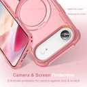 Compatible with iPhone 17 Air Case with Invisible Magnetic Kickstand [Compatible with MagSafe] [10-FT Military Drop Protection] Slim Hard Back Soft Edge Phone Cover 6.6 Inch, Pink