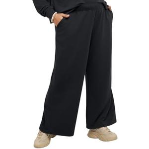 Hanes Women's Originals Fleece Palazzo Pants, Soft Brushed Flare Leg Sweatpants, 28.5", Plus Sizes 4XL