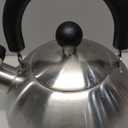 Primula Stewart Whistling Stovetop Tea Kettle Food Grade Stainless Steel, Hot Water Fast to Boil, Cool Touch Folding, 1.5-Quart, Brushed with Black Handle