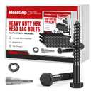 (25 Sets) 3/8" x 1-1/2" Hex Head Lag Screws, Heavy Duty Lag Bolts with Washers, Black Zinc Plated Furniture Screws for Fence, Furniture Installation & Wood Construction