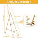 1 PC Gold Easel Stand for Sign, Metal Sign Holder, Adjustable Wedding Sign Stand with Chain Support, Sign Holder for Display, Party Painting.