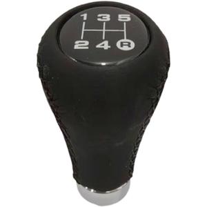 VBT Universal 5-Speed Leather Shift Knob with Boot Cover in Black - Fits Most Manual Transmission Cars (3.63" L x 1.86" W x 1.12" H)
