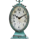 NIKKY HOME Vintage Table Clock - Battery Operated Rustic Distressed Style - Shabby Chic Home Decor for Fireplace Mantel, Shelf, Desktop, Countertop - GreenAmazon's Choice