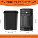 Dog Poop Trash Can Outside, 5L/1.3Gal Metal Dog Waste Trash Can with Lid, Foot Pedal, Pet Waste Container with 40 Bags, Poop Bucket with Lid Soft Close for Pet, Black