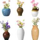 Cute Mini Ceramic Vase Fridge Magnets, Funny Small Plant Magnets, Tiny 3D Plant Vase for Refrigerator Decoration Kitchen Locker Kitchen Office (6 Pack)