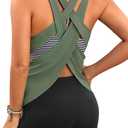 Aqua Eve 3 Piece Tankini Swimsuit for Women Tank Bathing Suit with Shorts Open Back Athletic Swimwear (XL)