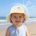 Cooraby 4 Pack Baby Sun Hat Breathable Bucket Hat Toddler Sun Protective Adjustable Hats with Wide Brim for Baby Girl Boy