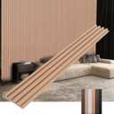 Wall Panels for Interior Wall Decor 16 Pack 48.5"x 6.5", WPC Oak Accent 3D Wall Panels Decorative Covering Wainscoting Panels, Slat Wall Paneling for Bedroom, TV Wall Decor for Living Room