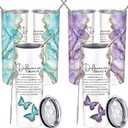 Geiserailie 2 Pcs Employee Appreciation Gifts for Women 20oz Marble Tumbler Cups Difference Maker Thank You Gifts for Volunteer Nurse Teacher Graduation (Purple and Blue)
