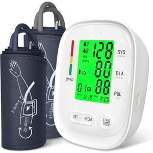 Blood Pressure Monitor with XL Cuff (14-21") & M/L Cuff (9-17") for Big Arm, Rechargeable BP Machine for Home Use with Color-Coded Large Screen, Automatic High BP Monitors, Dual User 290 Memory