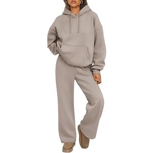 Trendy Queen Womens 2 Piece Outfits Lounge Fall Fashion Sets Oversized Sweatshirts Wide Leg Pants Sweatsuits Winter Clothes Coffeegery L 