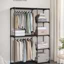 SONGMICS Portable Closet, Freestanding Closet Organizer, Clothes Rack with Shelves, Hanging Rods, Storage Organizer, for Cloakroom, Bedroom, 48.8 x 16.9 x 71.7 Inches, Black URYG026B02