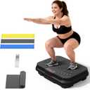 Vibration Plate Exercise Machine for Lymphatic Drainage,Power Vibrate Stand Shake Board 400 Lbs Capacity Fitness Platform with Fitness Resistance Bands Weight Loss Gifts for Women Men