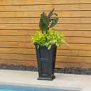 Mayne Fairfield 28-Inch Tall Planter Self-Watering, Weather-Resistant Planter for Flowers Durable Outdoor Design for Patio, Porch, or Entryway