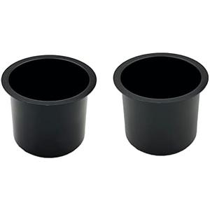 SEETOOOGAMES Jumbo Aluminum Drop-in Poker Table Cup Holder Insert (Pack of 2) (Black White)