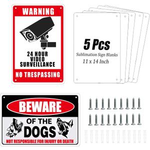 5 Pcs Sublimation Metal Sign Blanks 11x14 Inch, Aluminum Sublimation Yard Sign Blanks, Sublimation Photo Blanks with Holes Screws DIY Sign Photo for Ourdoor Indoor Garden Yard (Thick 0.45mm)