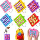 24PCS Tic Tac Toe Game Birthday Summer Party Favors Goodie Bags Stuffers for Kids 3-5 4-8 8-12 Classroom Treasure Chest Carnival Prize Box Toys Bulk Keychain Pinata Filler Return Gifts for Girl Boy