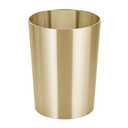 mDesign Stainless Steel Round Metal Trash Can, Small 2.8 Gallon Wastebasket, Garbage Basket Bin for Bathroom, Bedroom, Kitchen, or Home Office, Holds Waste and Recycle, Mirri Collection, Soft Brass