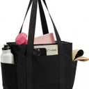 Large Light Weight Tote Bag for Women, Yoga Gym Beach Travel Bag, Fits 15.6" Laptop & Yoga Mat, Waterproof Taslon