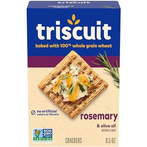 Triscuit Rosemary & Olive Oil Whole Grain Wheat Crackers, Lunch Snacks, Snack Crackers, 8.5 oz Best by 22Oct 2025