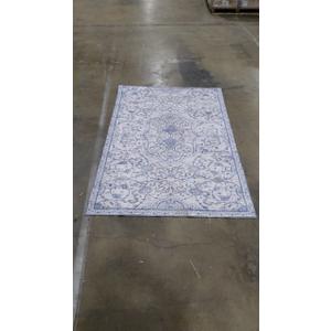 RUGGABLE Washable Area Rug – Delphina Delft Blue  Stain-Resistant, Non-Slip with Standard Pad – Medium Machine Washable Rugs for Living Room, Bedroom, Hallway, Entryway & Office 6FT×4FT