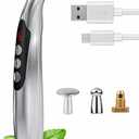 Acupuncture Pen Electronic - USB Rechargeable Pain Relief Electric - for Meridians Energy Pens Massager - Pain Relief Massage Tool with 3 Massage Heads & 2 Massage Gel - Gifts for Women & Men