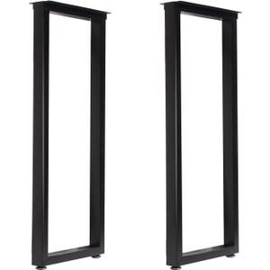 Taelakeni 40 Inch Metal Bar Table Legs, Heavy Duty Industrial Style Dinning Table Leg with Adjustment Feet Pads, Set of 2 (Square)