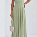 PRETTYGARDEN Womens Summer Dresses 2026 Casual Sleeveless Crewneck Aline Maxi Dress Stretch Tank Flowy Long Dresses (Green, M)