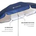 AMMSUN XL Chair Umbrella with Universal Clamp Adjustable 47 inches and 360-degree Swivel UPF 50+, Portable Clamp on Camping or Beach Chair, Stroller, Wheelchair, Golf cart, Navy Blue, 2 PACK