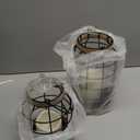 Rustic Farmhouse Decorative Lantern Set of 2, Boho Lanterns with LED Candles, Modern Farmhouse Indoor Outdoor Decor for Living Room Patio Porch Fireplace Kitchen Dining Table Centerpiece