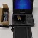 DBPOWER 11.5" Portable DVD Player, 5-Hour Built-in Rechargeable Battery, 9" Swivel Screen, Support CD/ DVD/ SD Card/ USB, Remote Control, 1.8 Meter Car Charger, Power Adaptor and Car Headrest (Black)